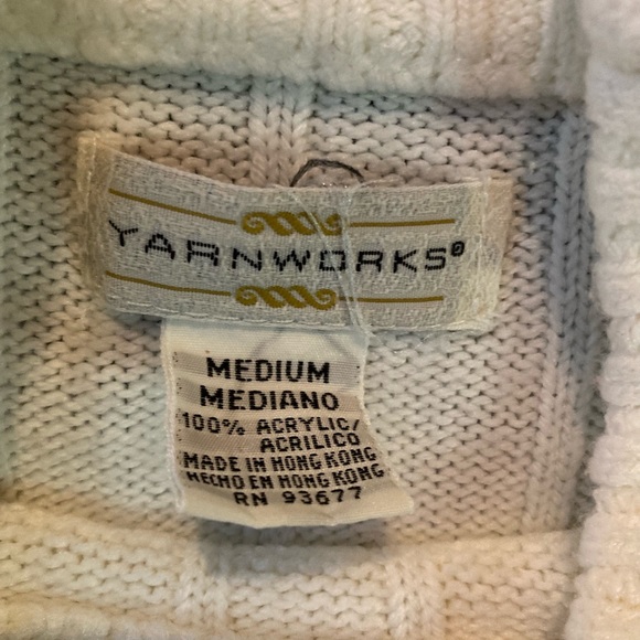 Yarnworks Womens Medium Sweater 100% Acrylic grandma Granny Core Turtleneck - Picture 3 of 4